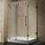 Clear and Chrome Frameless Shower Enclosure with Left Base 36 inch by 48 inch 3/8 inch glass