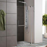 Clear and Brushed Nickel Frameless Shower Door 42 Inch 3/8 Inch glass