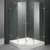 Clear and Chrome Frameless Neo-Angle Shower Enclosure with Base 47 5/8 inch by 47 5/8 inch