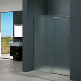 Frosted and Stainless Steel Frameless Shower Door 72 Inch 3/8 Inch glass