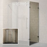 36 In. Glass Opening Sliding Shower Door For Double Or Triple Threshold Shower Base