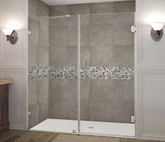 Aston Nautis 76 Inch X 72 Inch Completely Frameless Hinged Shower Door In Stainless Steel