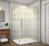 Avalux GS 48 Inch X 30 Inch X 72 Inch Completely Frameless Shower Enclosure With Glass Shelves In Chrome