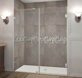 Aston Nautis 65 Inch X 72 Inch Completely Frameless Hinged Shower Door In Stainless Steel