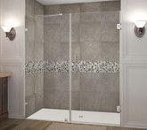 Aston Nautis 72 Inch X 72 Inch Completely Frameless Hinged Shower Door In Stainless Steel