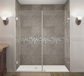 Aston Nautis GS 70 Inch X 72 Inch Completely Frameless Hinged Shower Door With Glass Shelves In Stainless