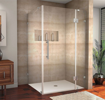Aston Avalux 42 Inch X 36 Inch X 72 Inch Completely Frameless Shower Enclosure In Stainless Steel