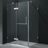 Clear and Chrome Frameless Shower Enclosure 32 Inch by 48 Inch 3/8 Inch glass