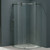 Clear and Stainless Steel Frameless Round Shower Enclosure Left-Sided Door 40 inch by 40 inch