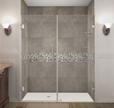 Aston Nautis GS 65 Inch X 72 Inch Completely Frameless Hinged Shower Door With Glass Shelves In Chrome
