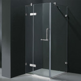 Clear and Chrome Frameless Shower Enclosure 32 Inch by 32 Inch 3/8 Inch glass