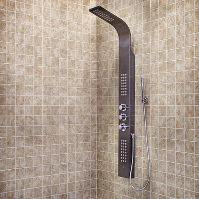Gunmetal Shower Panel System with Rain Head