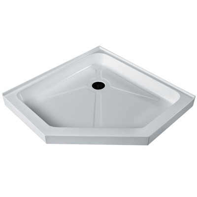 White Shower Tray 47 Inch by 47 Inch Neo Angle Low Profile
