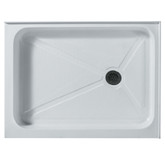 White Shower Tray 32 Inch by 48 Inch Rectangular Right Drain