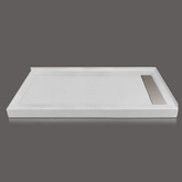 60 x 36 In. Linear Drain Double Threshold Right-Hand Shower Base