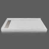 60 x 36 In. Linear Drain Double Threshold Left-Hand Shower Base