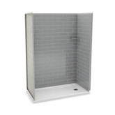 Utile 60 In. Metro Ash Grey Right Hand Alcove Shower Kit