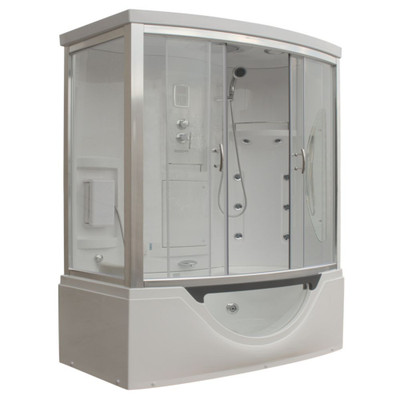 Modern Steam & Shower Enclosure with Whirlpool Bathtub, Multi Body Massage Water Jets, Radio & Aromatherapy