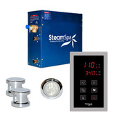 SteamSpa Indulgence 12kw Touch Pad Steam Generator Package in Chrome