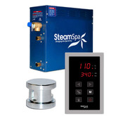 SteamSpa Oasis 4.5kw Touch Pad Steam Generator Package in Chrome