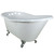 5 Feet  Cast Iron Polished Chrome Claw Foot Slipper Tub in White