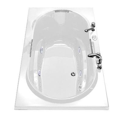Antigua White Acrylic Tub with Combined Hydrosens and Aerosens and Polished Chrome Grab Bars
