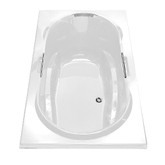 Antigua White Acrylic Soaker Tub with Polished Chrome Grab Bars