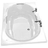 Antigua White Acrylic Whirlpool Tub With 10 Microjets with Polished Chrome Grab Bars