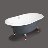 C4602-1 Cast-Iron Bathtub With Wooden Claw foot