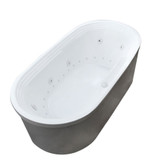 Pearl 34 X 67 Oval Freestanding Air & Whirlpool Water Jetted Bathtub