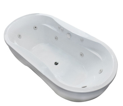 Agate 34 X 71 Oval Freestanding Whirlpool Jetted Bathtub