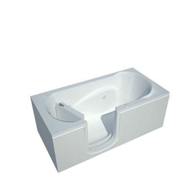 30 x 60 Left Drain White Whirlpool Jetted Step-In Bathtub