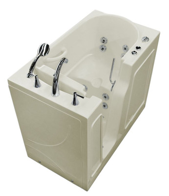 26 x 46 Left Drain Biscuit Whirlpool Jetted Walk-In Bathtub