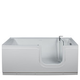 Aquarite 5 Feet Left Drain Freestanding Step-In Bathtub With Air Jets & Waterproof Tempered Glass Tub Door  White
