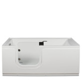 Aquarite 5 Feet Left Drain Freestanding Step-In Bathtub With Waterproof Tempered Glass Tub Door  White