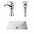 20.75-Inch W x 14.35-Inch D CUPC Rectangle Sink Set In White With Deck Mount CUPC Faucet And Drain