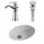 19.5-Inch W x 16.25-Inch D CUPC Oval Sink Set In White With Deck Mount CUPC Faucet And Drain