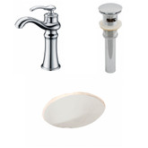 19.75-Inch W x 15.75-Inch D CUPC Oval Sink Set In Biscuit With Deck Mount CUPC Faucet And Drain