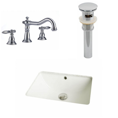18.25-Inch W x 13.5-Inch D CUPC Rectangle Sink Set In Biscuit With 8-Inch o.c. CUPC Faucet And Drain
