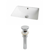 18.25-Inch W x 13.75-Inch D CUPC Rectangle Undermount Sink Set In White And Drain