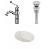19.25-Inch W x 16-Inch D CUPC Oval Sink Set In Biscuit With Single Hole CUPC Faucet And Drain