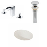 19.25-Inch W x 16-Inch D CUPC Oval Sink Set In Biscuit With 8-Inch o.c. CUPC Faucet And Drain