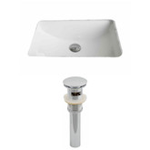 20.75-Inch W x 14.35-Inch D Rectangle Undermount Sink Set In White And Drain