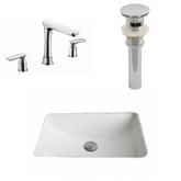20.75-Inch W x 14.35-Inch D CUPC Rectangle Sink Set In White With 8-Inch o.c. CUPC Faucet And Drain