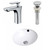 16.5-Inch W x 16.5-Inch D CUPC Round Sink Set In White With Single Hole CUPC Faucet And Drain