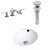 16.5-Inch W x 16.5-Inch D CUPC Round Sink Set In White With 8-Inch o.c. CUPC Faucet And Drain
