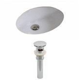 19.5-Inch W x 16.25-Inch D CUPC Oval Undermount Sink Set In White And Drain