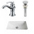 20.75-Inch W x 14.35-Inch D CUPC Rectangle Sink Set In White With Single Hole CUPC Faucet And Drain