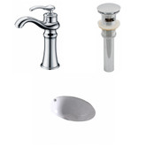 15.25-Inch W x 15.25-Inch D CUPC Round Sink Set In White With Deck Mount CUPC Faucet And Drain
