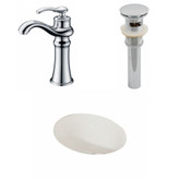 19.25-Inch W x 16-Inch D CUPC Oval Sink Set In Biscuit With Deck Mount CUPC Faucet And Drain
